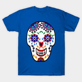 Sugar Skulls in Blue T-Shirt